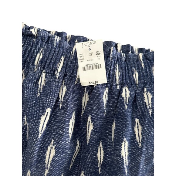 J CREW Blue White Patterned Skirt Size 2 NEW - Picture 5 of 6